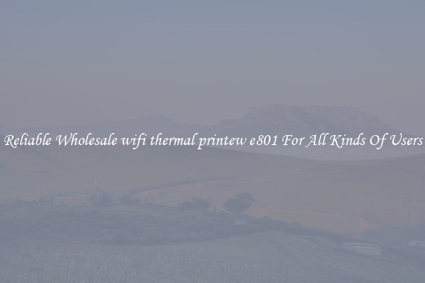 Reliable Wholesale wifi thermal printew e801 For All Kinds Of Users