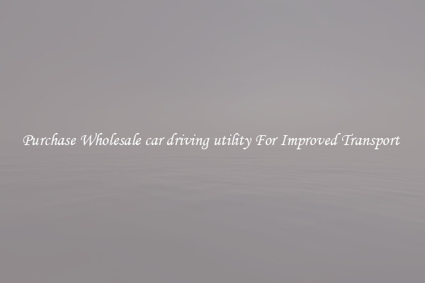 Purchase Wholesale car driving utility For Improved Transport 