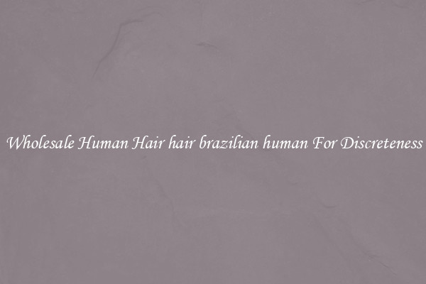 Wholesale Human Hair hair brazilian human For Discreteness