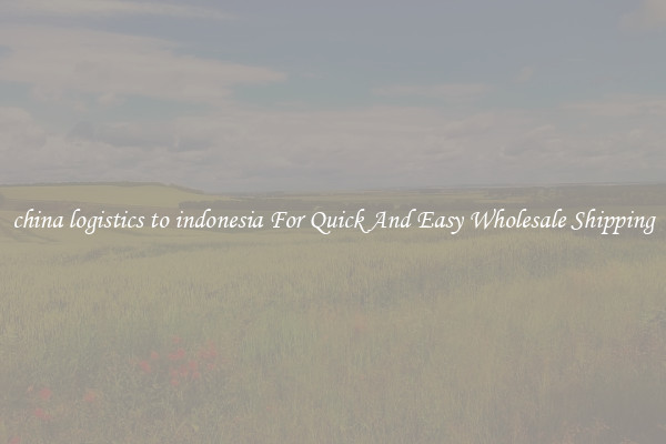 china logistics to indonesia For Quick And Easy Wholesale Shipping