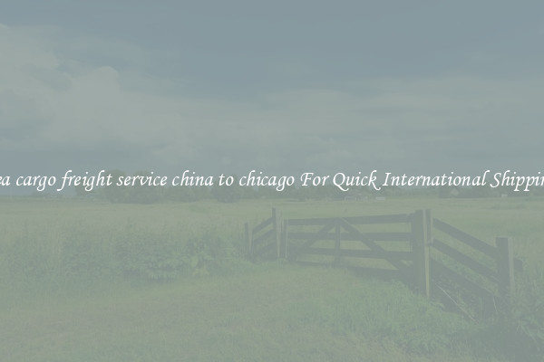 sea cargo freight service china to chicago For Quick International Shipping