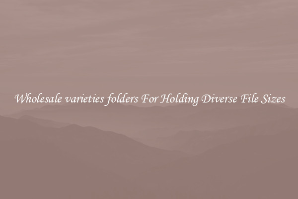Wholesale varieties folders For Holding Diverse File Sizes