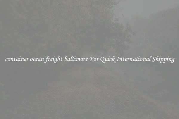 container ocean freight baltimore For Quick International Shipping